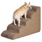 EHEYCIGA Curved Dog Stairs Ramp for High Beds 19.7" H, 4-Step Dog Steps for Small Dogs and Cats, Pet Stairs for High Bed Climbing, Non-Slip Balanced Pet Step Indoor, Grey
