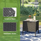 3 Piece Patio Furniture Set, Outdoor PE Rattan Wicker Chairs with Soft Cushion and Coffee Table, Conversation Set for Yard Backyard Lawn Porch Poolside Balcony, Black/Blue