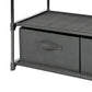 4 Shelf Closet Storage Organizer for Clothes with 2 Fabric Bins, Black, Metal Frame