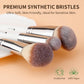3 Pcs Foundation Contour Blush Conceal Brush Set, 3PCS Angled Synthetic Kabuki Brush for Blending Setting Buffing with Liquid, Cream and Powder Cosmetic (White)