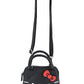Women'S Leather Solid Print Shoulder Crossbody Handbag, Black