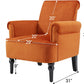 Modern Lounge Accent Chair, Comfy Velvet Fabric Armchair with Gourd Leg, Upholstered Chairs for Living Room, Reading Room, Bedroom, Orange