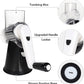 Rotary Cheese Grater Hand Crank Cheese Shredder for Fresh Cheese, Vegetable, Nuts,Non-Slip Suction Base, Three Blades, Black