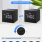 Digital Alarm Clock, with Wooden Electronic LED Time Display, 3 Alarm, 2.5-Inch Cubic Small Mini Wood Made Electric Clocks for Bedroom, Bedside, Desk, Black