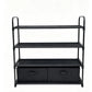 4 Shelf Closet Storage Organizer for Clothes with 2 Fabric Bins, Black, Metal Frame