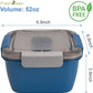 Salad Lunch Container to Go, 52-Oz Salad Bowls with 3 Compartments, Salad Dressings Container for Salad Toppings, Snacks, Men, Women (Blue)