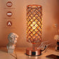 Crystal Table Lamp - 3-Way Dimmable Touch Control, Rose Gold Bedside Lamp with USB C and a Ports, Nightstand Light for Living Room, Bedroom, Home Office (Bulb Included)