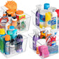 XL Clear Plastic Storage Bins - 2 Pack for Kitchen Cabinet and Fridge Organization